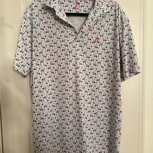 Rhoback White and Red Patterned Casual Shirt